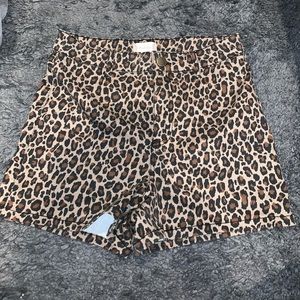 Cheetah print jean shorts